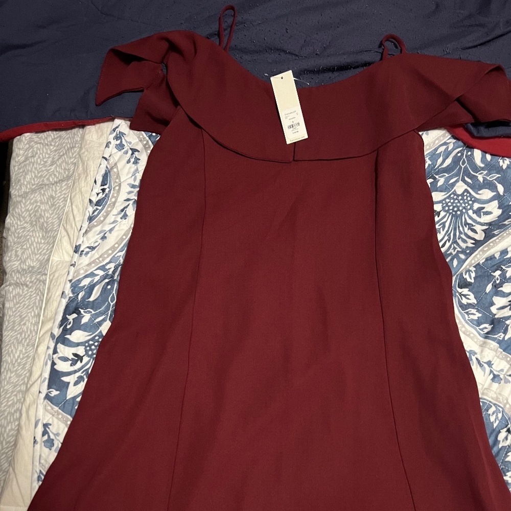 Maroon Francesca’s off the shoulder dress